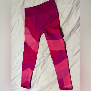 Fabletics pink striped leggings